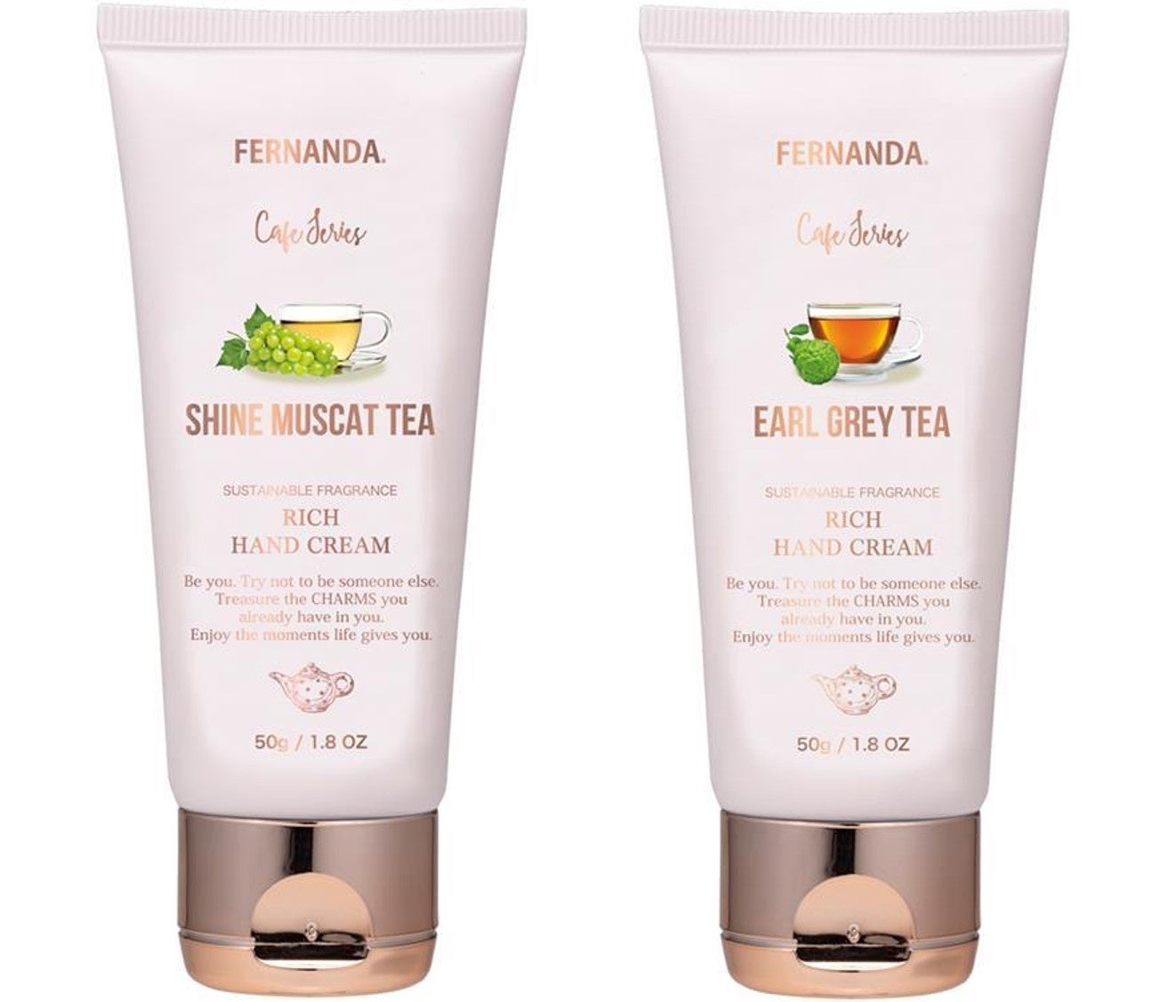 【ロフト】飲むだけじゃない！トレンドの紅茶アイテムのサブ画像2_フェルナンダ リッチハンドクリーム(左から)シャインマスカットティー、アールグレイティー