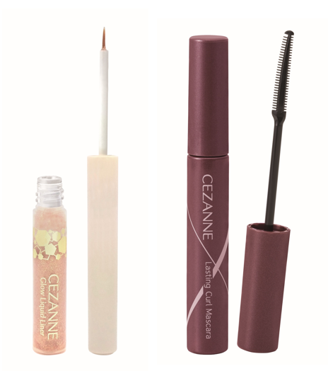 セザンヌのアイメイクシリーズに旬顔を叶える新色が続々！大人の目元に輝きを添える「グロウリキッドライナー」から上品なベージュカラー、「耐久カールマスカラ」から初のカラーマスカラが新登場！のメイン画像