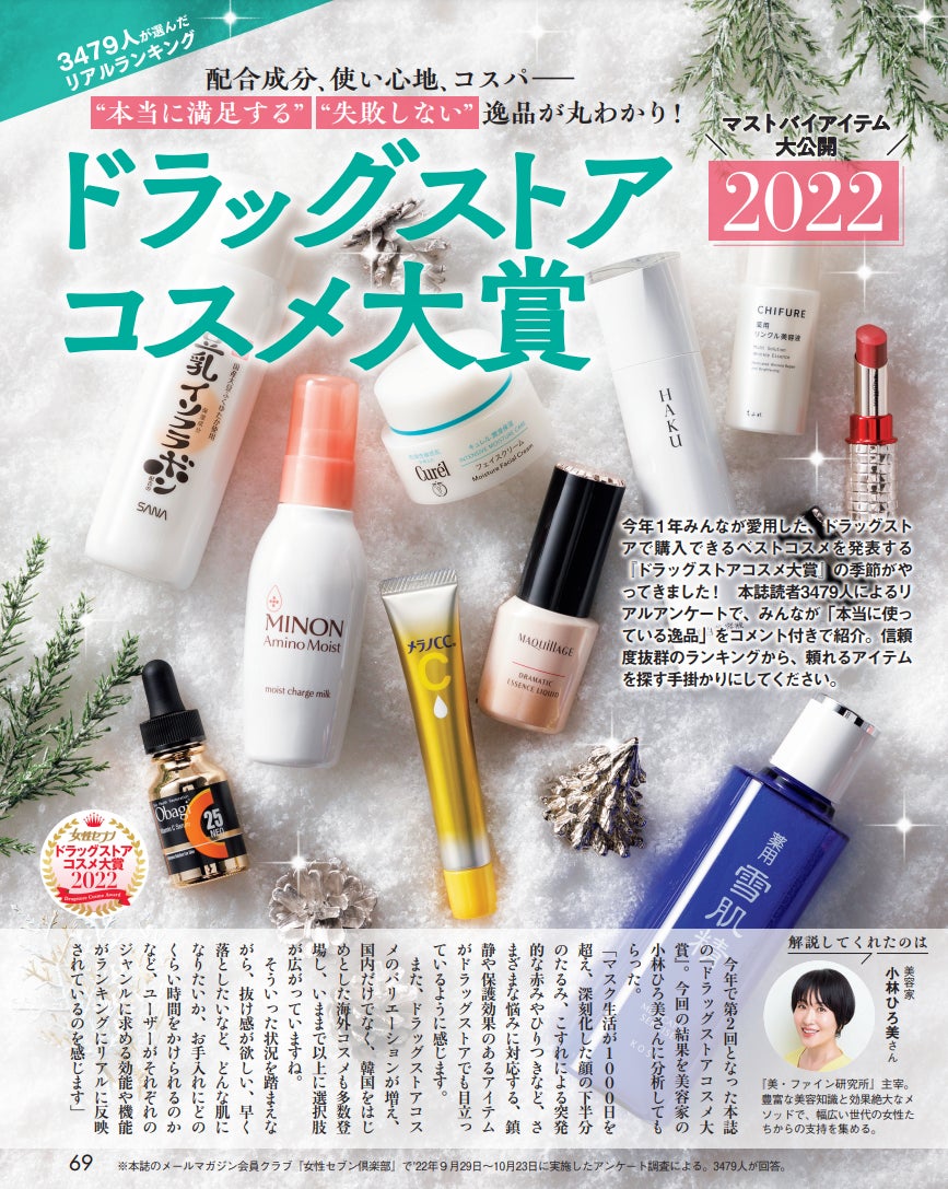 『女性セブン』第2回ドラッグストアコスメ大賞 結果発表のサブ画像2