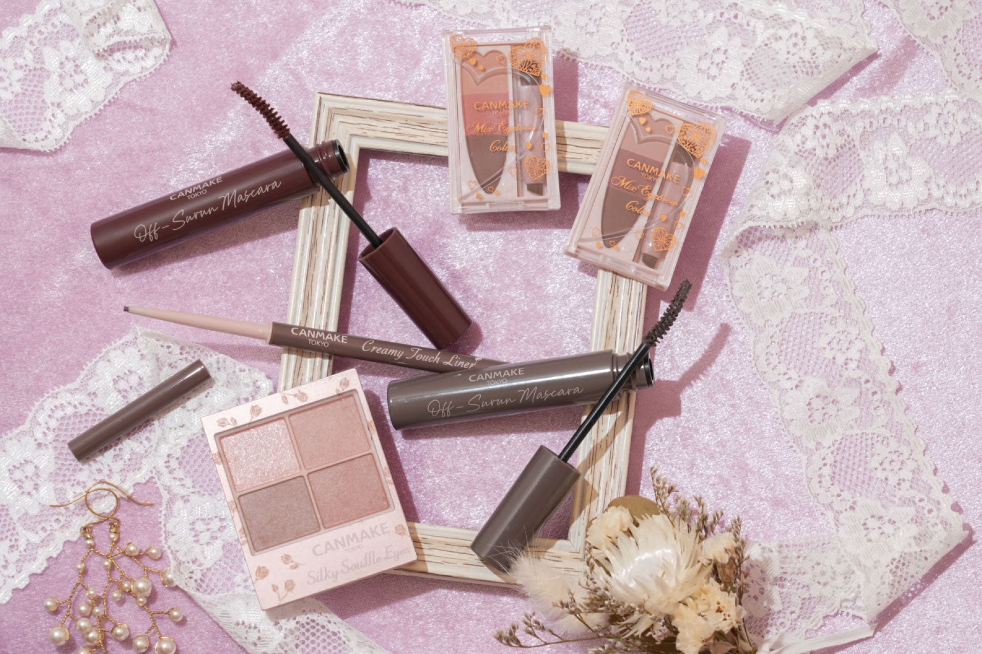 【キャンメイク】ニュアンスカラーがかわいい「ミックスアイブロウカラー」が新登場！オフするんマスカラ、シルキースフレアイズ(マットタイプ)、クリーミータッチライナーの限定色も仲間入りのサブ画像1