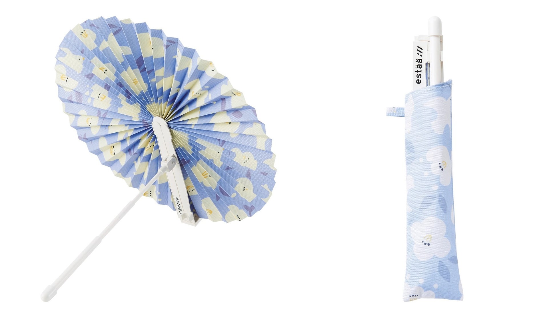【ロフト】おすすめUV対策アイテム／さらに進化したパクト型・スティック型の日焼け止めが登場！／重ね着風のアームカバーや日傘になる扇子ものサブ画像11_エスタ 2WAY扇子日傘