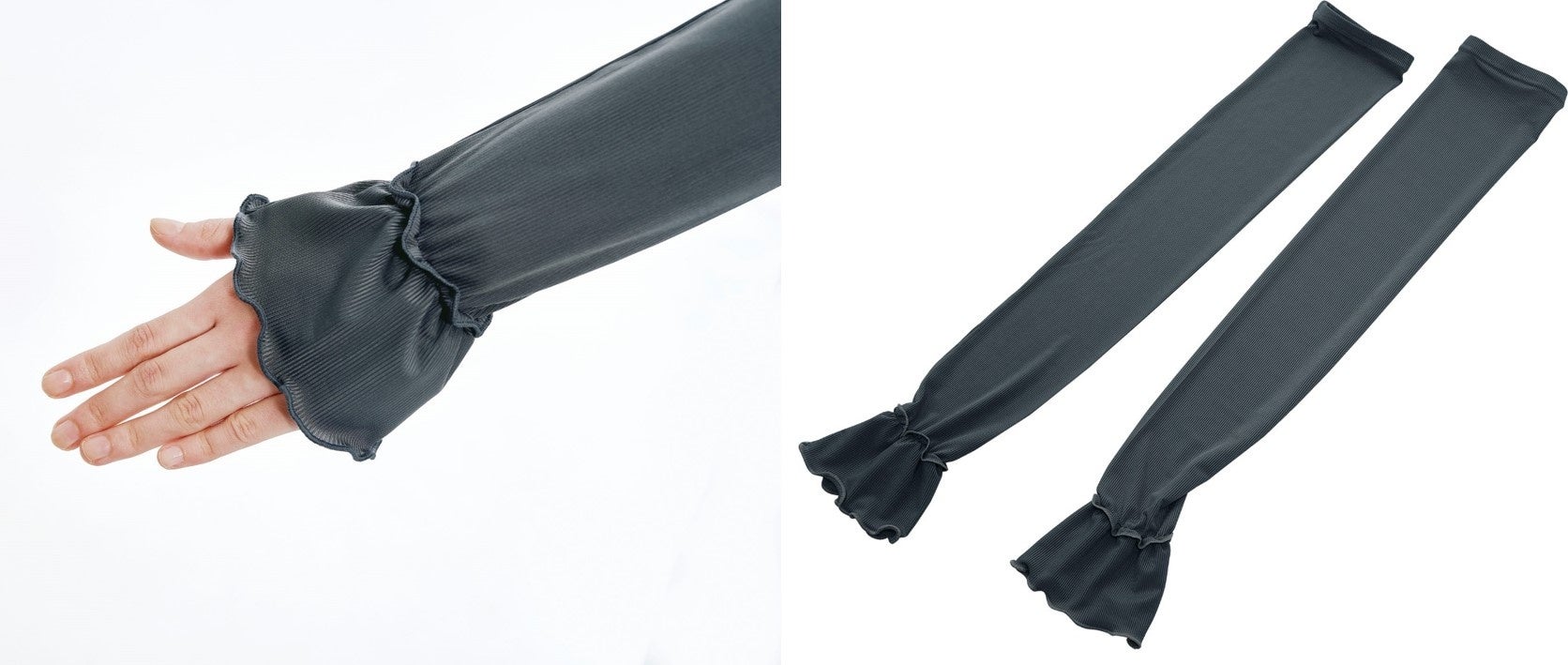 【ロフト】おすすめUV対策アイテム／さらに進化したパクト型・スティック型の日焼け止めが登場！／重ね着風のアームカバーや日傘になる扇子ものサブ画像9_PRECIOUS UV COOLリブレイヤードアームカバー
