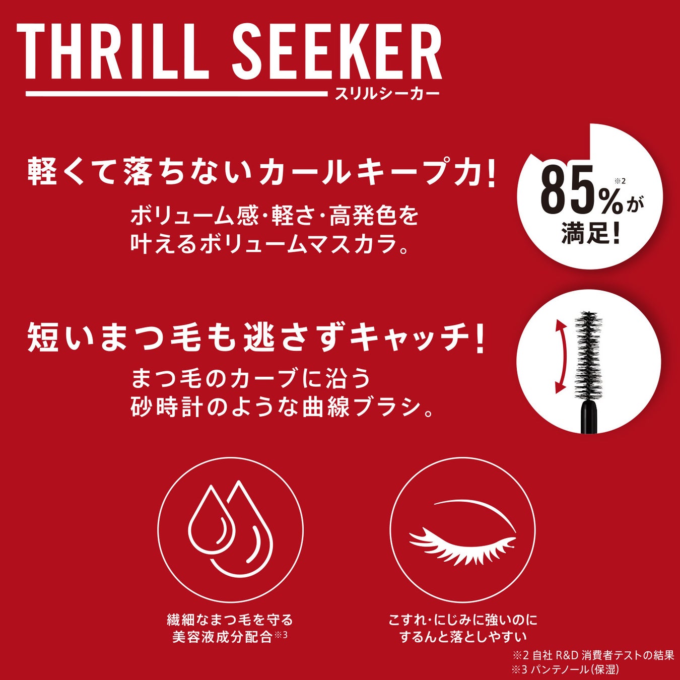 リンメルから、軽い・落ちない・圧倒的なボリューム感の三拍子がそろったロンドン発・次世代ボリュームマスカラ「ワンダーボリューム　スリルシーカー」が新登場！のサブ画像4