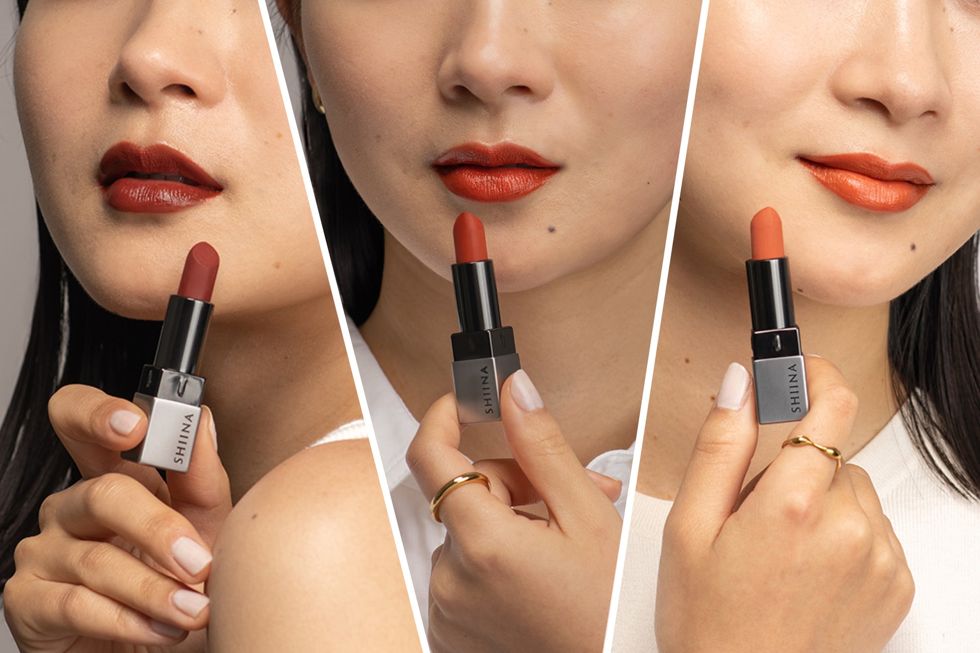 【現役大学生が開発】日本初*オーガニック認証取得の口紅がクラウドファンディングで1000万円を達成のサブ画像4_SHIINA organic口紅 01 WINE RED、02 ORANGE BROWN、03 CORAL&nbsp; クラウドファンディング時の価格：各色4,200円