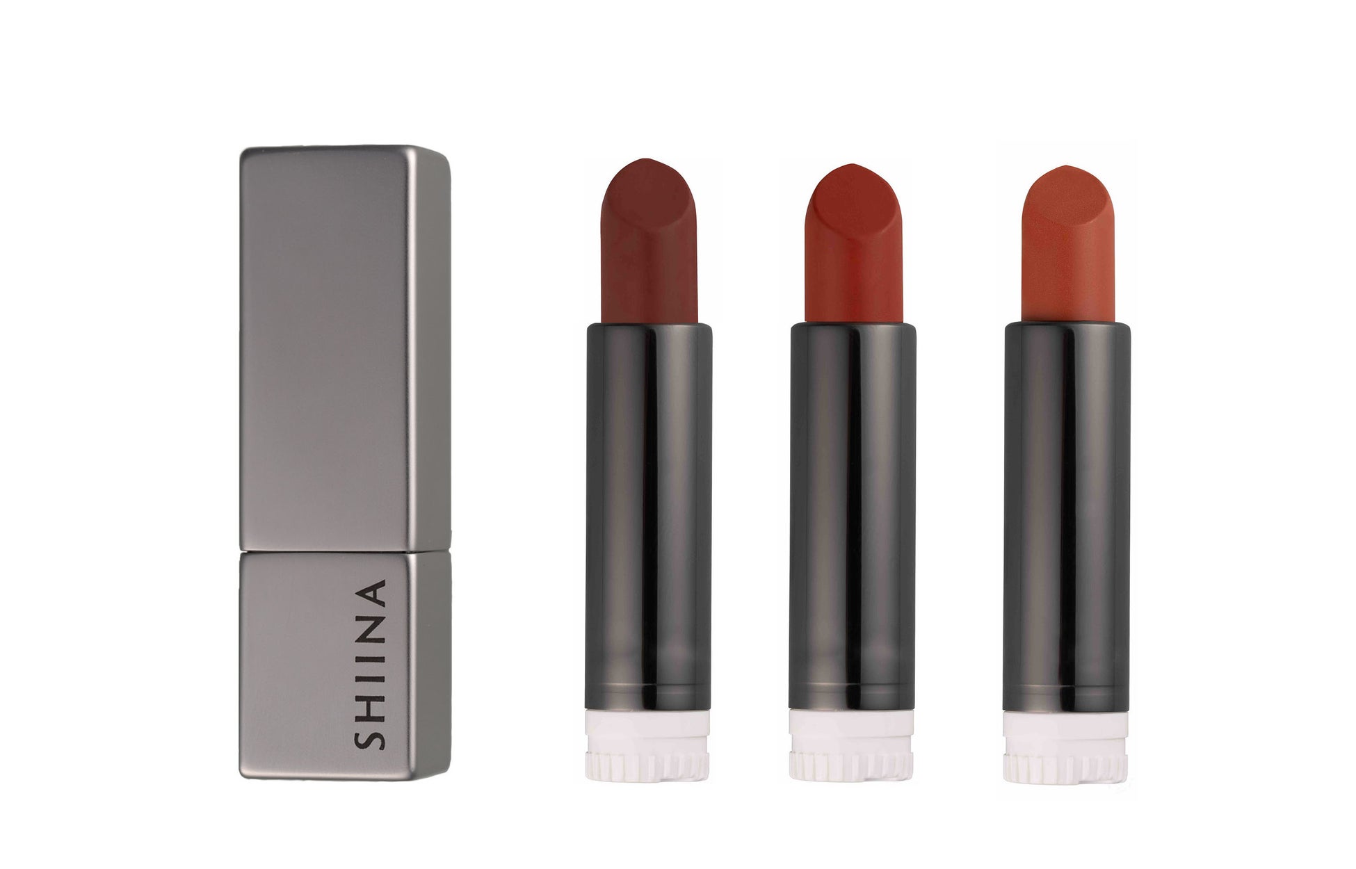 【現役大学生が開発】日本初*オーガニック認証取得の口紅がクラウドファンディングで1000万円を達成のサブ画像5_商品情報：口紅ケース、リフィル（01 WINE RED／02 ORANGE BROWN／03 CORAL）