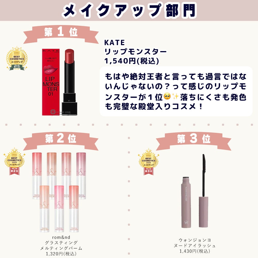 【EMME ベストコスメ 2023上期】総フォロワー145万人以上の美容コスメメディアEMME。そのフォロワーが選んだ2023年上期のベストコスメをランキング形式で発表のサブ画像4